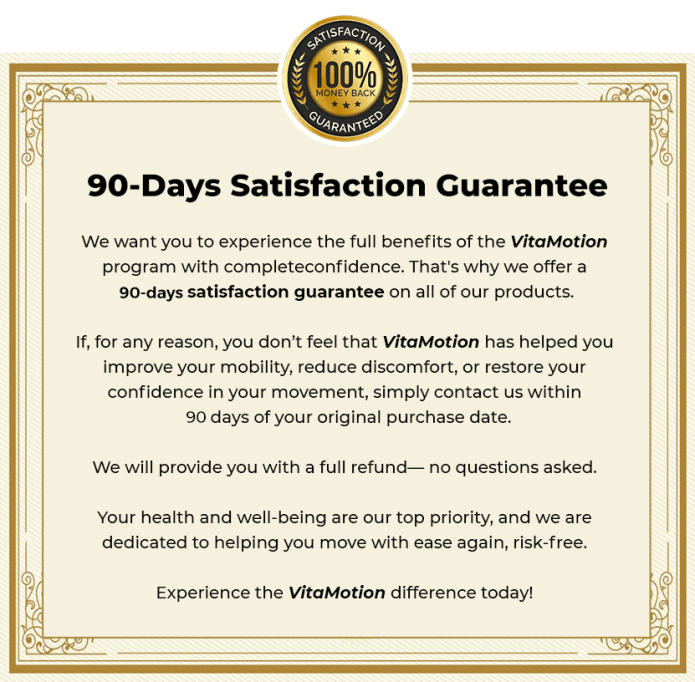 vitamotion 90 days money back guarantee